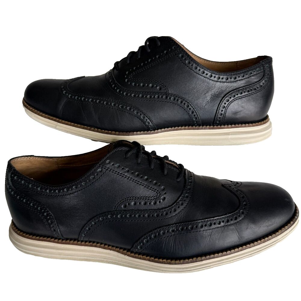 Cole Haan Original Grand Men's C21130 Wingtip Oxford Black Leather  Shoe 10.5M